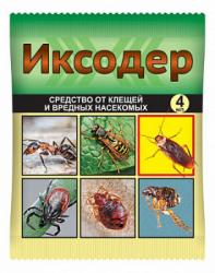 ИКСОДЕР от клещей иксодовых, муравьев, комаров, ос, шершней, блох, клопов, тараканов на 3-9 соток 4 мл